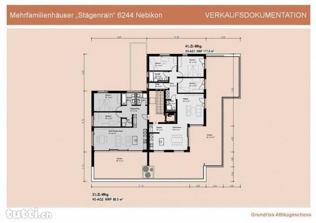 4.5 Zimmer-Wohnung Attika mit grosser Terrass