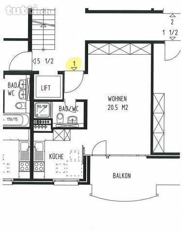 Attraktive 1-Zimmerwohnung in der Nähe vom Ba