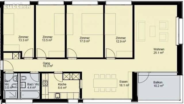 Moderne 5.5 Zimmerwohnung an zentraler Lage