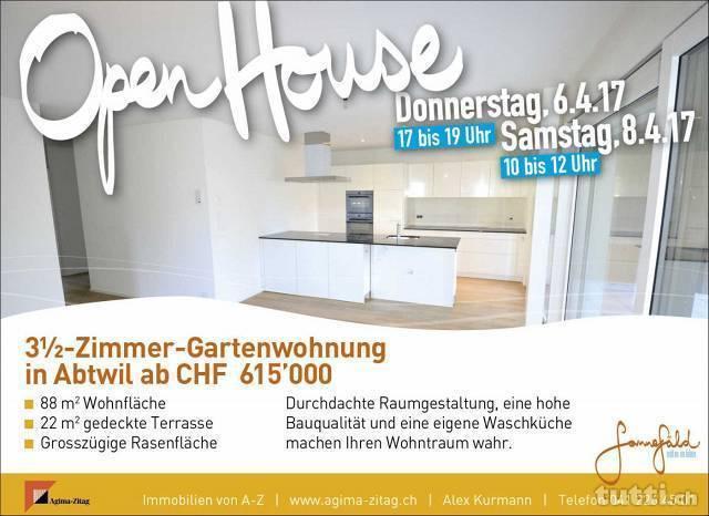 OPEN HOUSE Abtwil 06. April 17.00 - 19.00 / 0