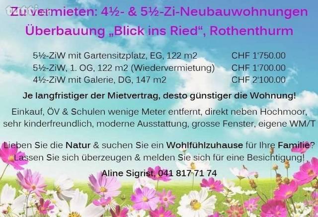 Grosszügige Neubauwohnung zwischen Natur und