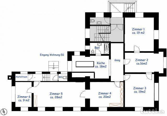 Grosse Wohnung in historischer Liegenschaft