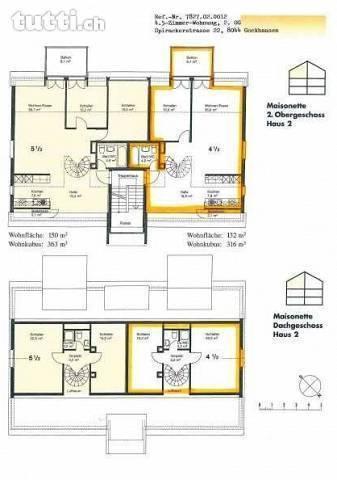 4.5-Zimmer-Maisonette-Dachwohnung mit hohem A