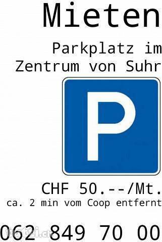 Miete Parkplatz im Zentrum von Suhr