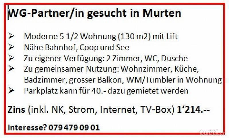 WG-Partner/in in Murten