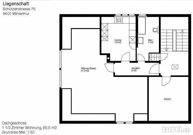 1 1/2 Zimmer Dachgeschosswohnung in Winterthu