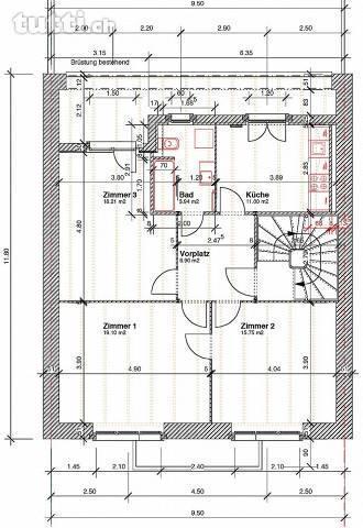 Sehr helle, grosszügige 3-Z-Wohnung im 4. Sto