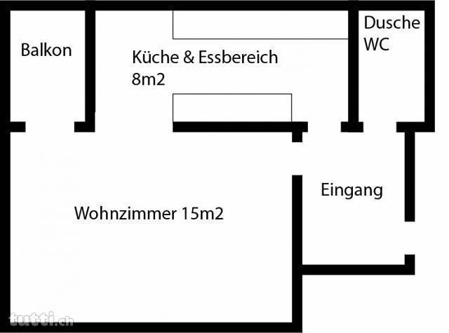 Nachmieter für helle 1.5 Zimmer Wohnung in Al