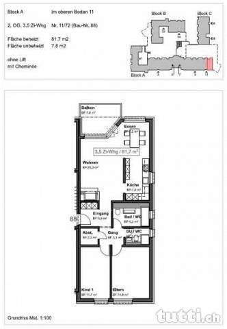 Grosszügige 3.5 Zimmer-Wohnung im Rütihof